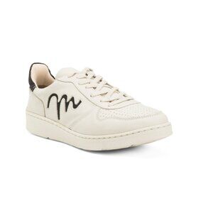SANDRO MOSCOLONI White/black Handmade In Brazil Leather Minza Sneakers